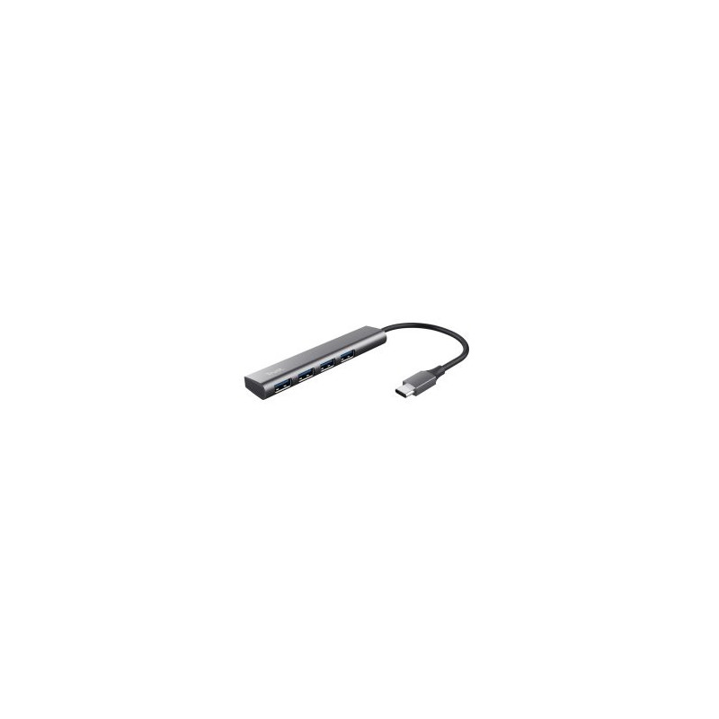 Hub usb trust halyx usb-c a 4xusb-a 3.2 gen1 gris