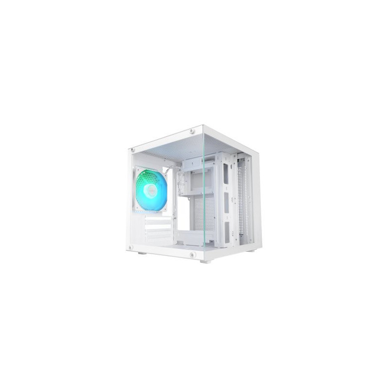 Caja microatx mars gaming mc-cubew gpu max 260mm cubo panoramico argb usb-c blanca
