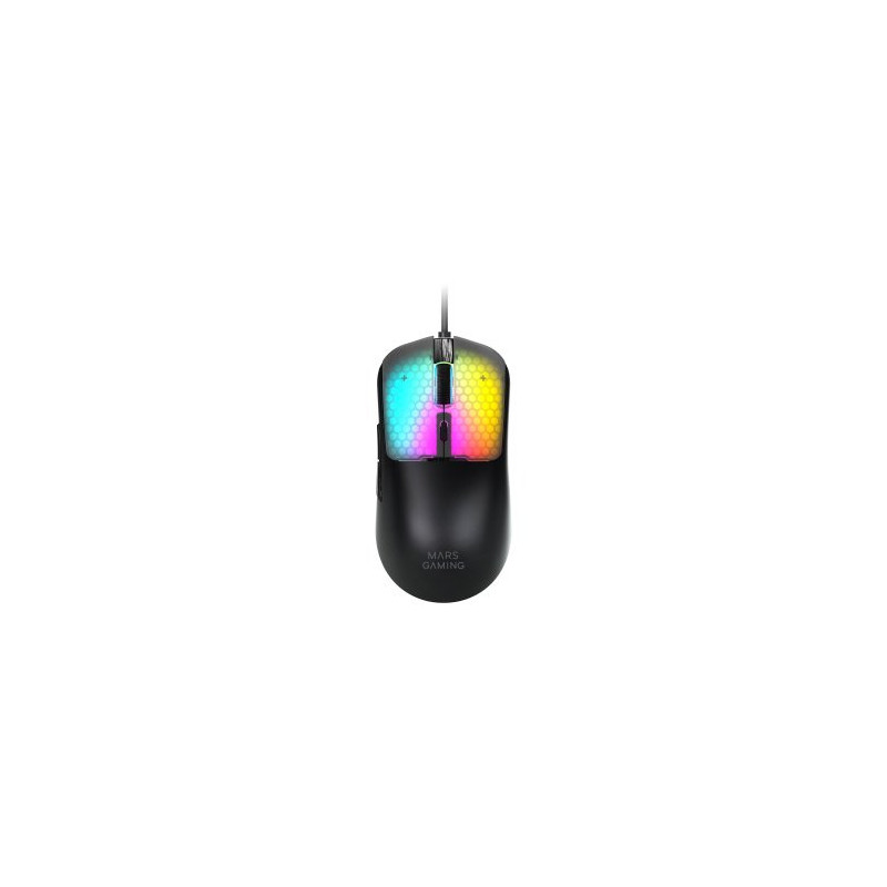 Mouse mars gaming mm-viper ultraligero 56g cableado usb 6 botones 12800 dpi rgb negro
