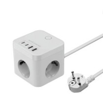 Powercube mars gaming md-cube35w 4 usb 3 tomas de corriente con cable 1.8m regleta color blanco
