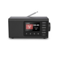 Radio digital con altavoz hama dr1001 fm/dab+ bt pantalla 4.3\ 5w reloj despertador negro"