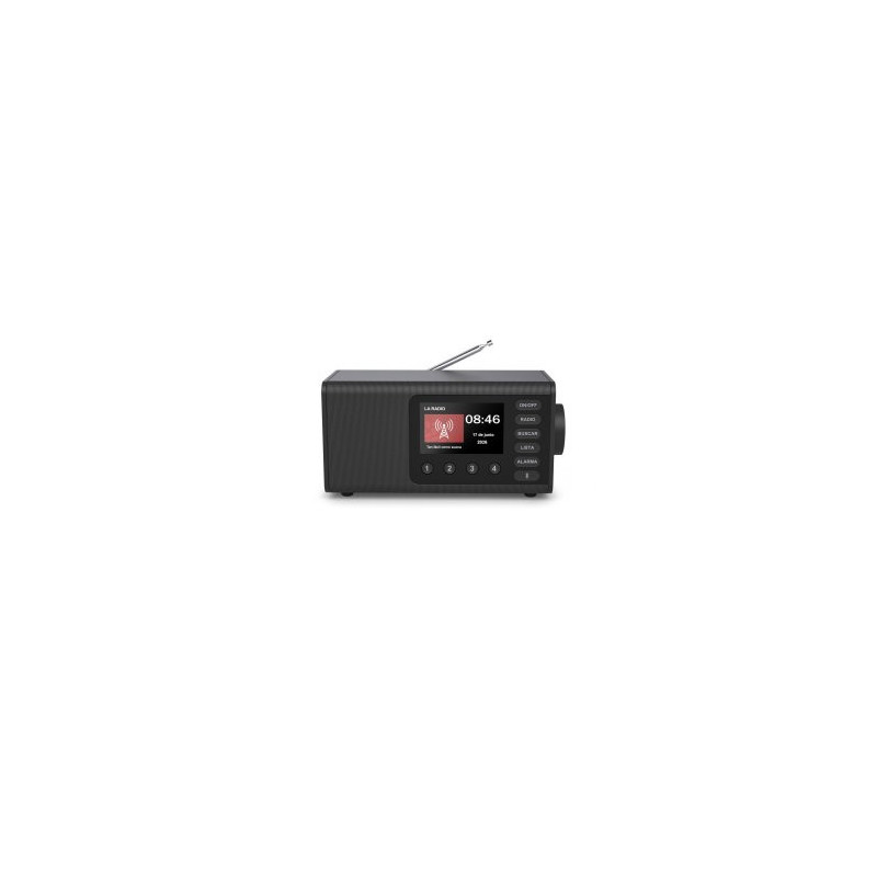 Radio digital con altavoz hama dr1001 fm/dab+ bt pantalla 4.3\ 5w reloj despertador negro"