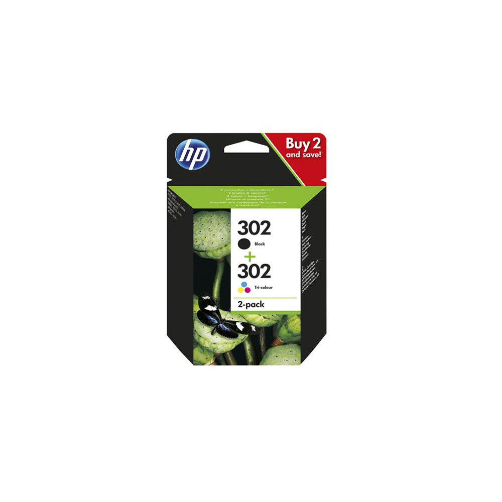 Tinta Original Hp Pack n302 Negro + Color x4d37ae
