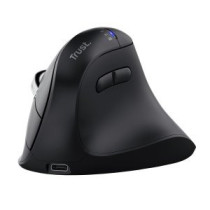Mouse trust vyran wireless ergo 2400dpi 7 botones hyperscroll multidevice recargable usb-c negro