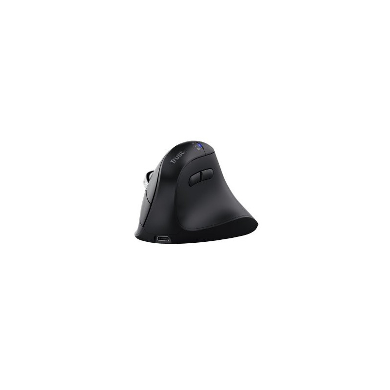 Mouse trust vyran wireless ergo 2400dpi 7 botones hyperscroll multidevice recargable usb-c negro