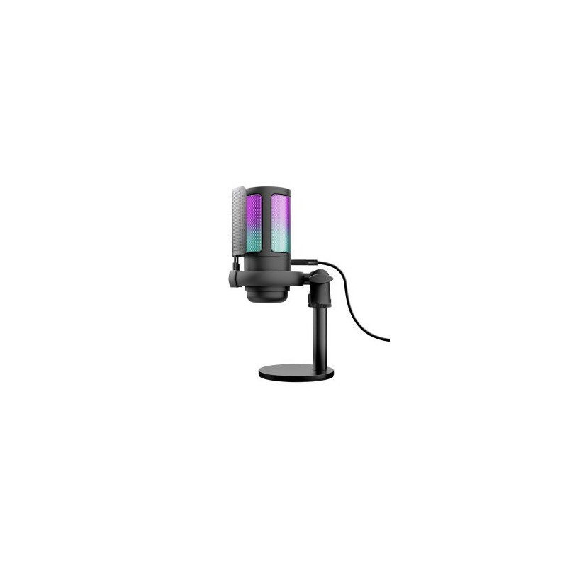 Microfono trust gxt 238 auron gaming usb iluminacion led patron cardioide tripode negro