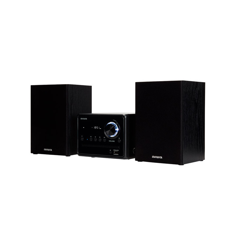 Micro cadena de musica aiwa msbtu-300 bluetooth 4.2 reproductor de cd / usb radio fm 2 altavoces 10+