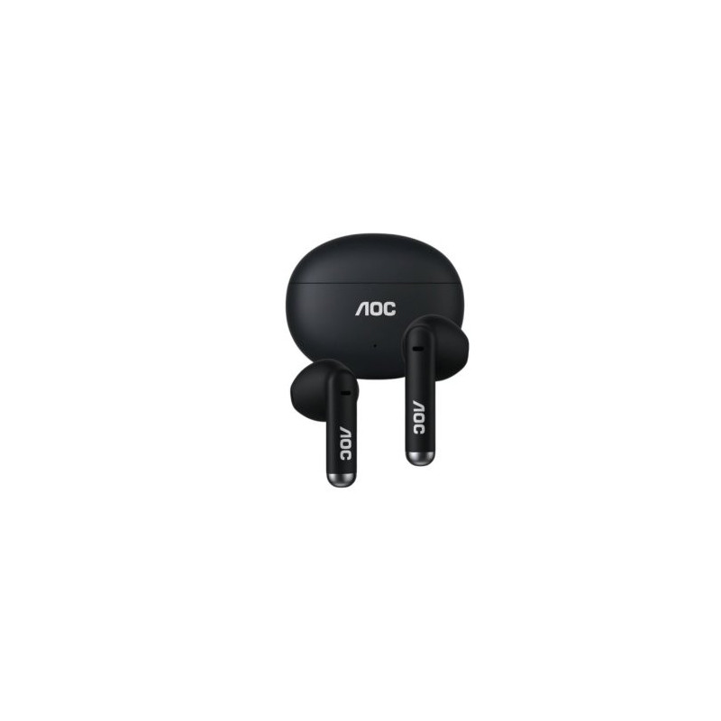 Auricular intrauditivo bluetooth aoc act1501bk tws ipx4 mic negro reproduccion 20h carga usb-c tacti