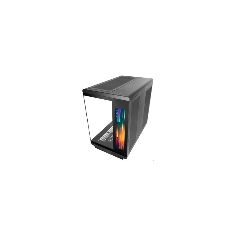 Caja atx mars gaming mc-revmax pantalla lcd 11.8\ cristal templado 4x ventiladores argb negro"