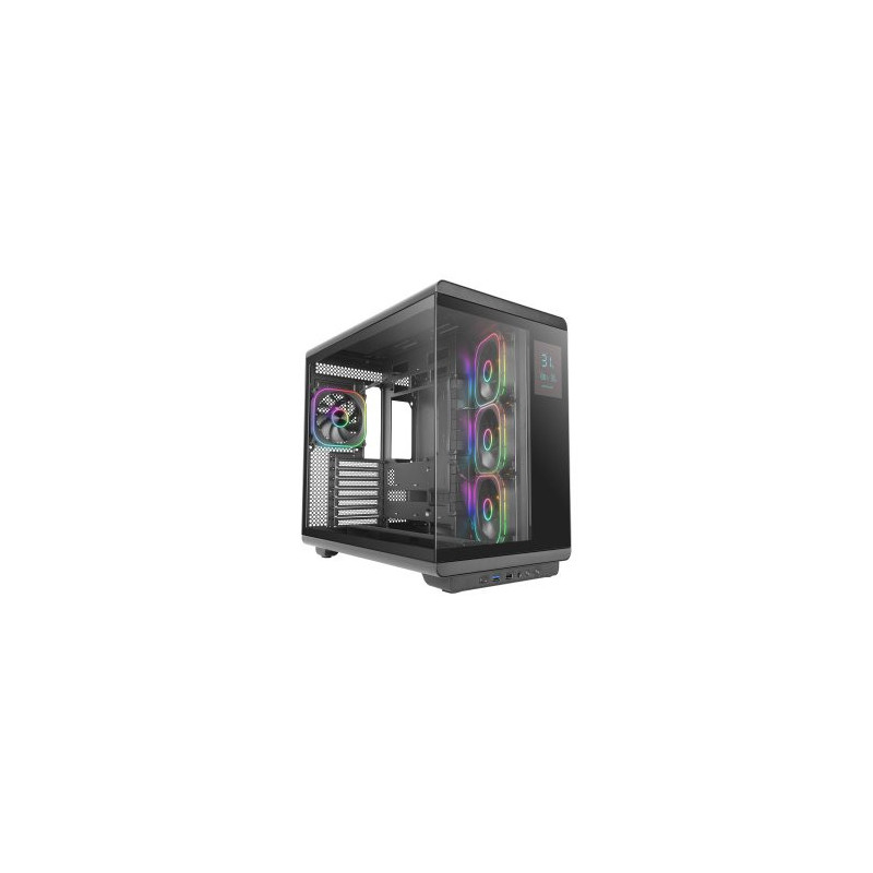 Caja atx mars gaming mc-revpro pantalla lcd 4.3\ cristal templado 4x ventiladores argb black"