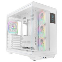 Caja atx mars gaming mc-revpro pantalla lcd 4.3\ cristal templado 4x ventiladores argb blanco"