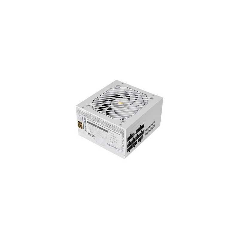 Fuente modular mars gaming 650w mpb650psi atx3.1 80+gold pfc activo pcie5.1 12v-2x6 dc-dc smd blanco