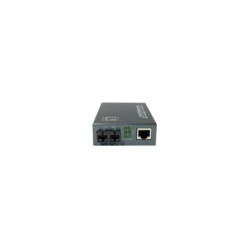 Conversor de medios gigabit levelone  rj45 a sc, poe pse monomodo 1310nm 20km gvt-2014