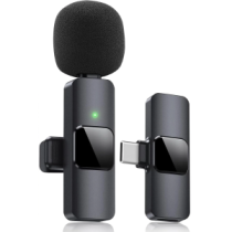 Microfono home tech dk-4645 smart wireless gadget usb-c omnidireccional pinza negro