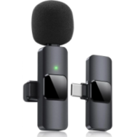 Microfono home tech dk-4645 smart wireless gadget usb-c omnidireccional pinza negro