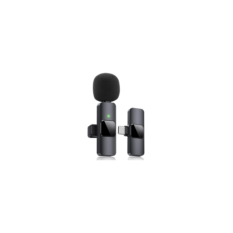 Microfono home tech dk-4645 smart wireless gadget usb-c omnidireccional pinza negro