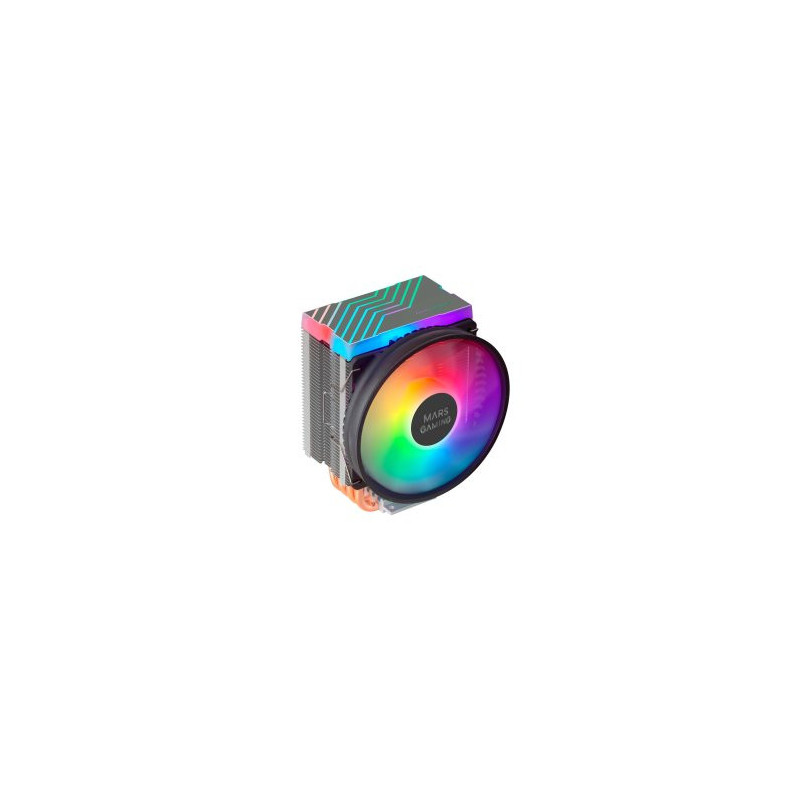 (km0) ventilador con disipador para cpu mars gaming mcpu44 black iluminacion dual argb 4 heatpipes a