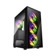 Caja atx fsp cmt192 cristal templado 4 ventiladores rgb fijo disipador max 160mm gpu max 285mm negro