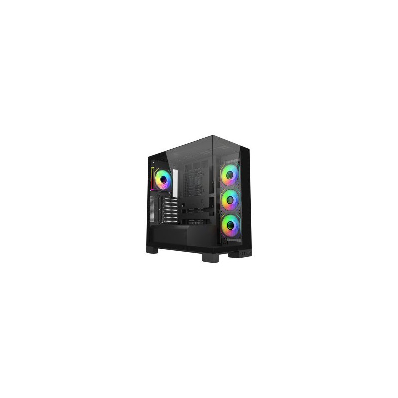 Caja atx fsp m540 cristal templado back-connect 4xargb disipador max 180mm gpu max 420mm negro