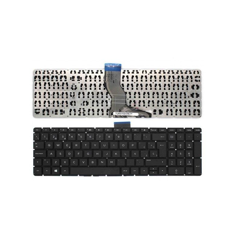 Teclado compatible para portátil HP Pavilion 15-ab / 15-bs / 15q-bd / 15-cc / 813975-071 / Teclas cuadradas / Intro grande / Ne…