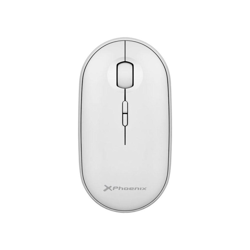 Raton Inalambrico Phoenix Rebble Blanco / Dual BT 5.2 + RF 2.4Ghz / 1.600 Dpi / 5 Botones / Type-C / Bateria recargable / PHREB…