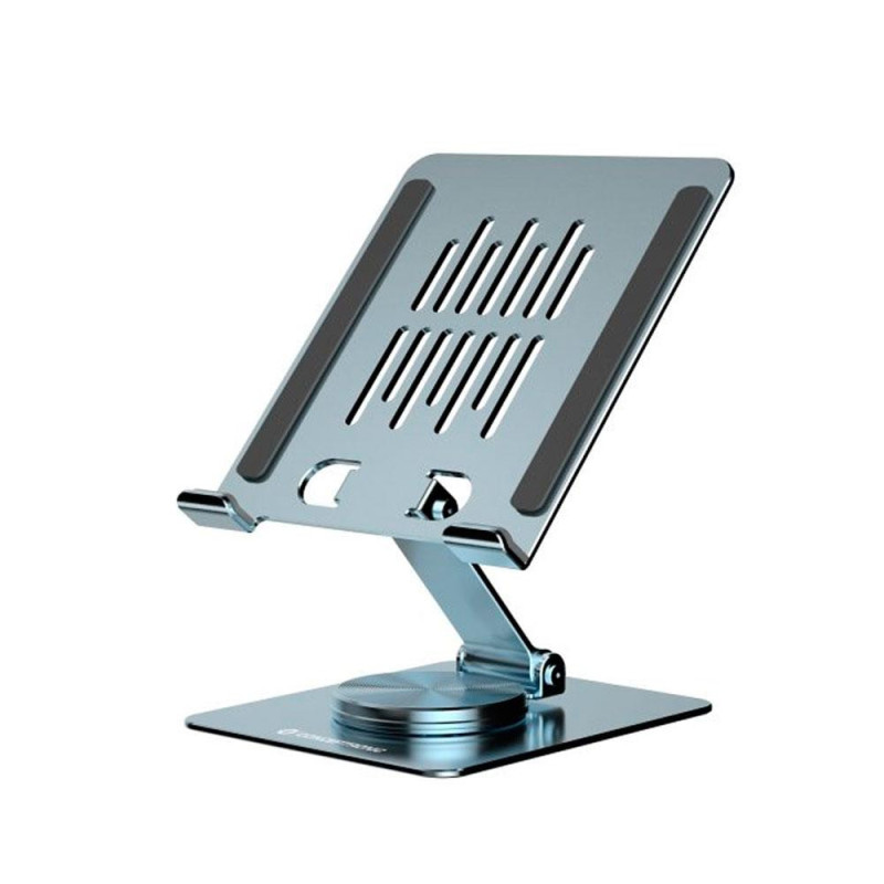 Soporte universal aluminio para Tablet Conceptronic / Giratorio - Plegable / Base Rotacion 360º / Altura Ajustable / Gris / THA…