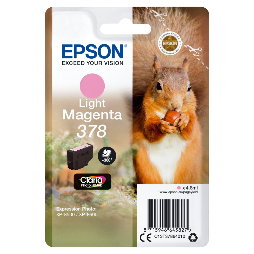 Tinta original epson t3786 magenta claro c13t37864010 4.8ml