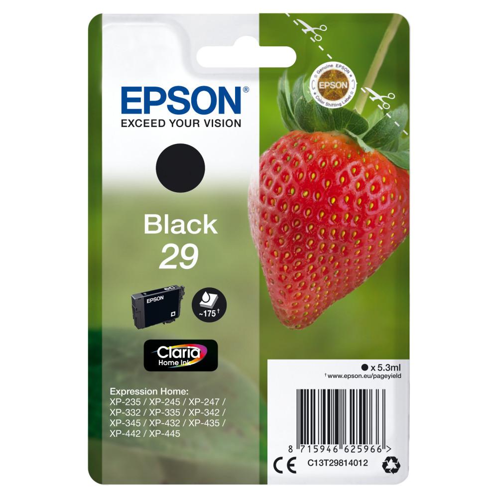 Tinta original epson t2981 negro c13t29814022 5.3ml   con alarma