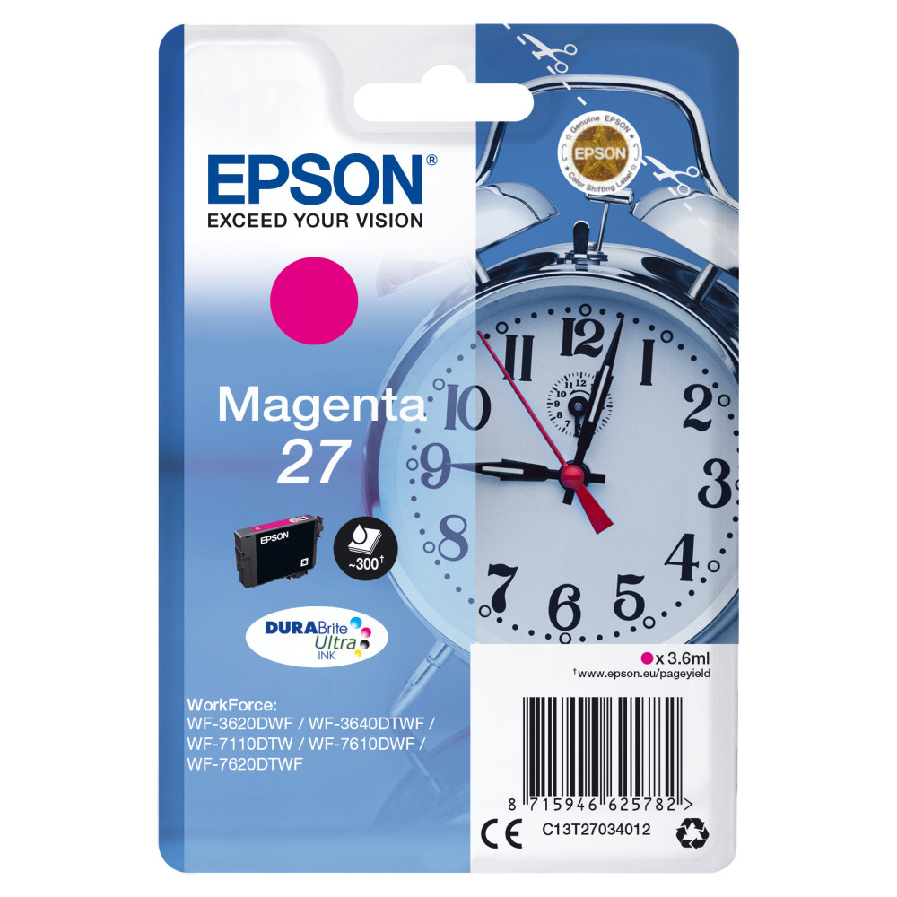 Tinta original epson t2703 magenta c13t27034012 3.6ml