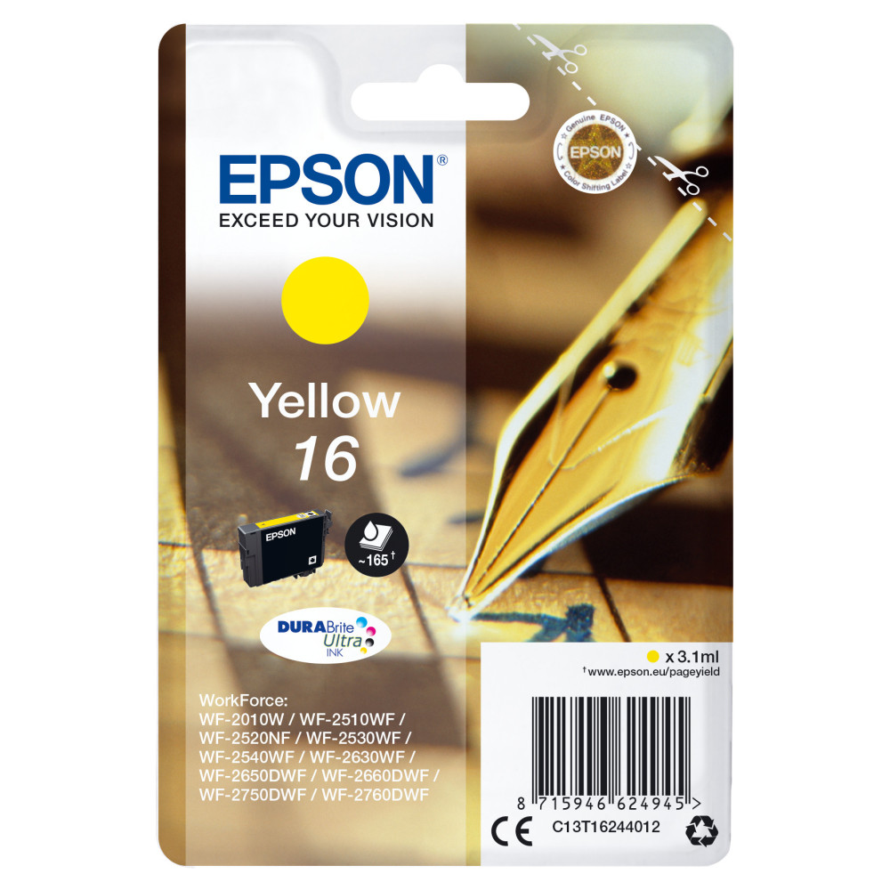 Tinta original epson t1624 amarillo c13t16244012 3.1ml