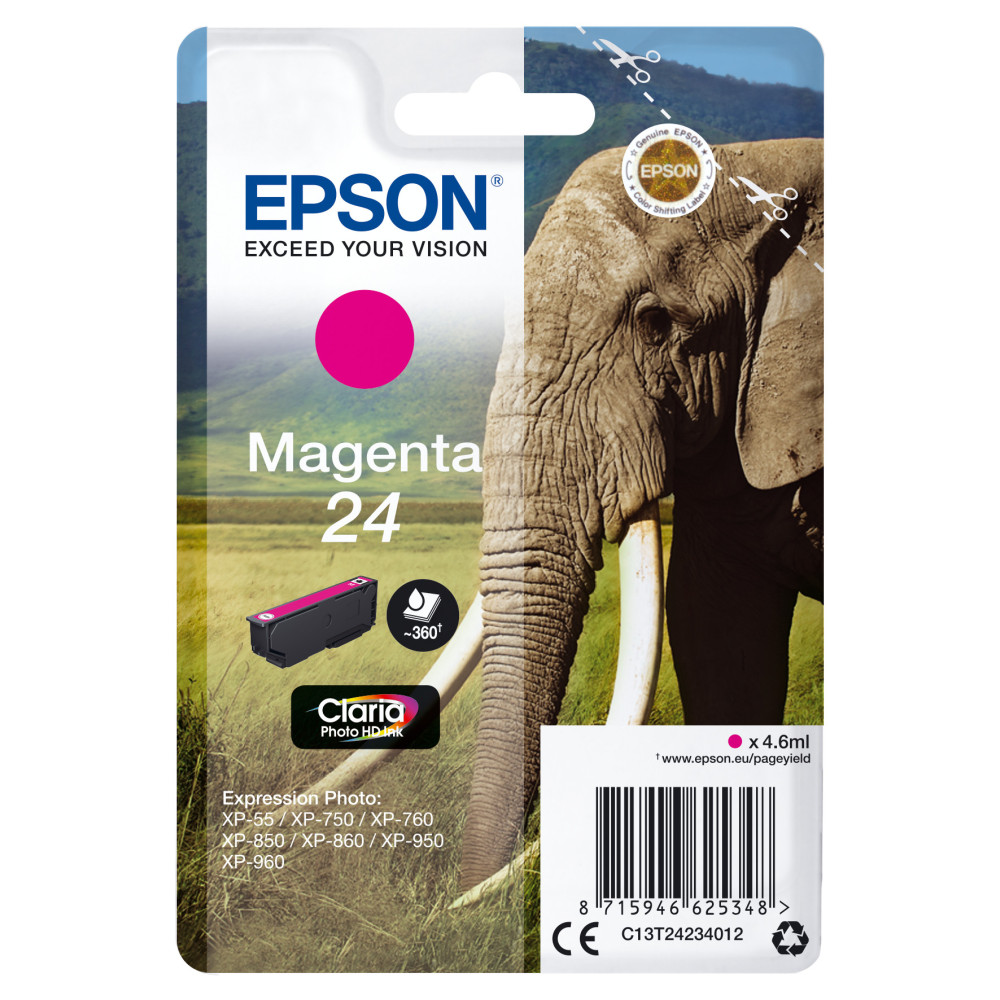 Tinta original epson t2423 magenta c13t24234012 4.6ml