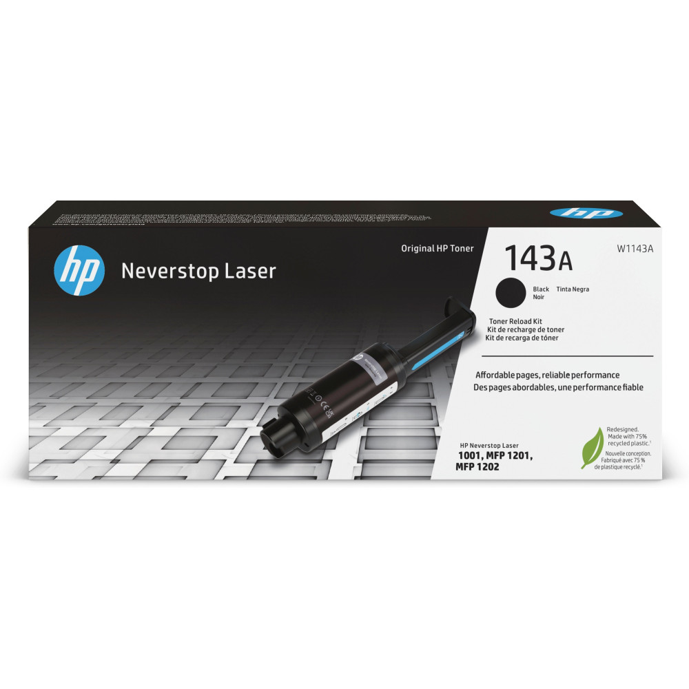 Kit de recarga original hp w1143a 143a negro 2.500 páginas