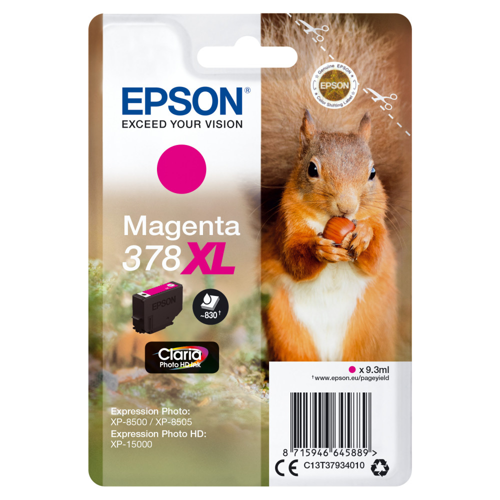 Tinta original epson t3793 xl magenta c13t37934010 9.3ml