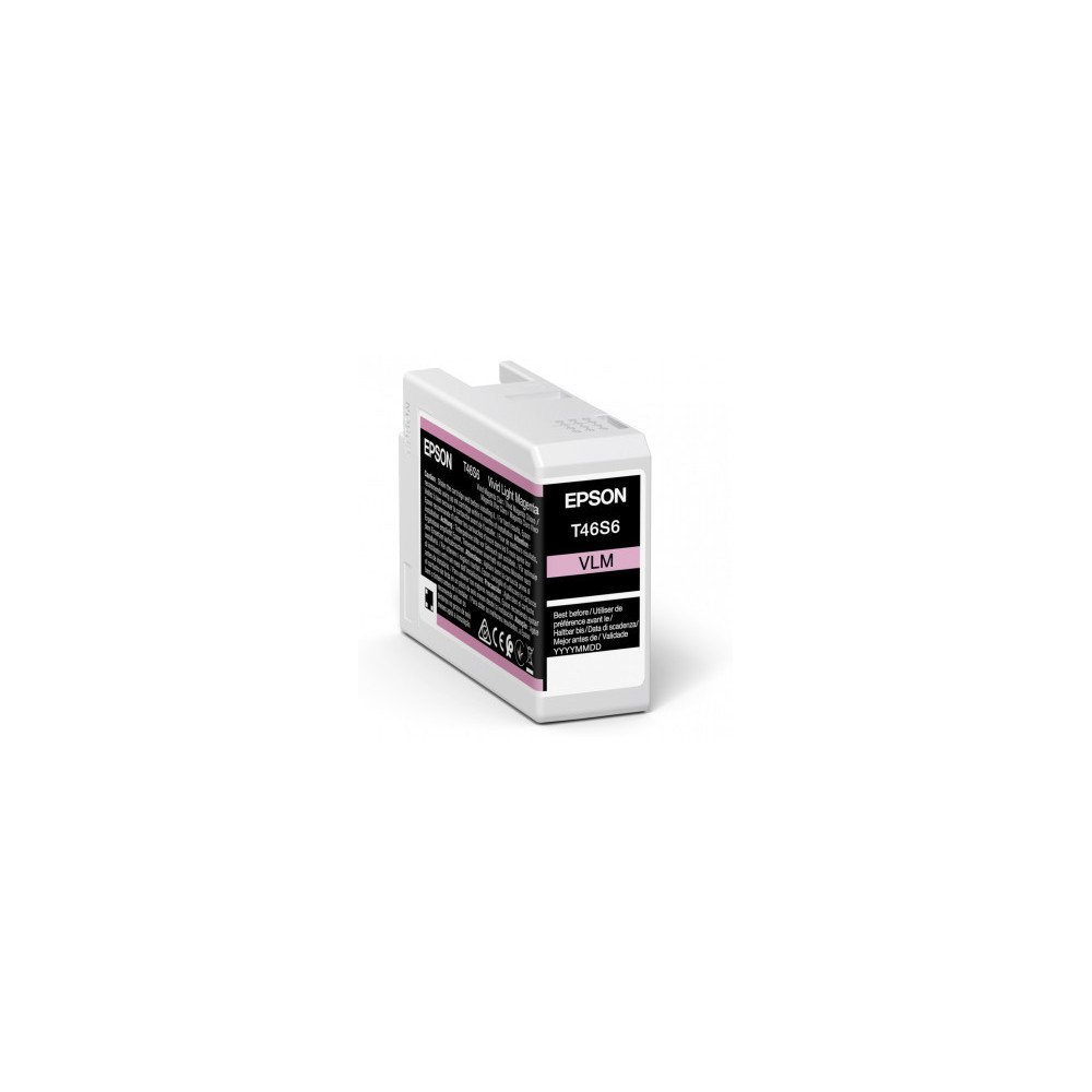 Tinta original epson t46s6 magenta claro vivo c13t46s600 25ml