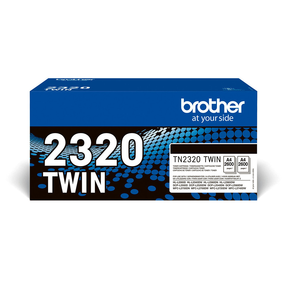 Pack 2 unidades tóner original brother tn 2320twin negro 2.600 páginas