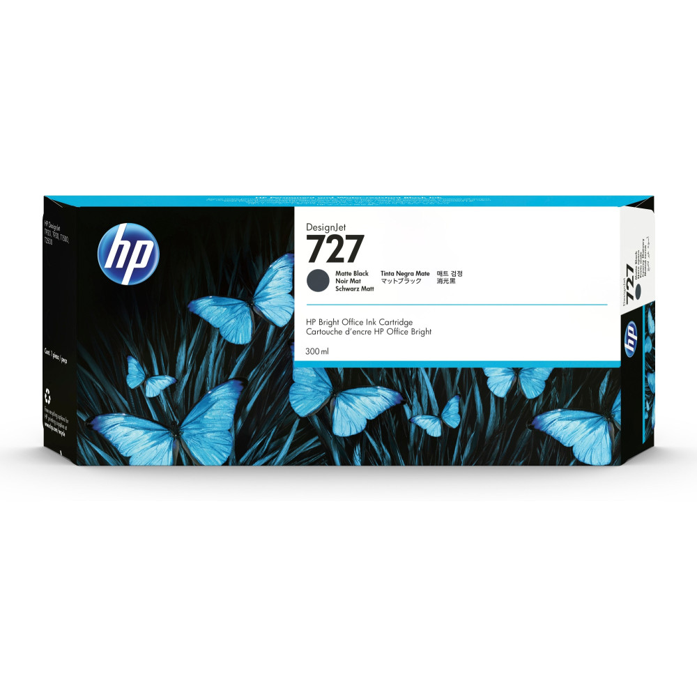 Tinta original hp n727 negro mate c1q12a 300ml