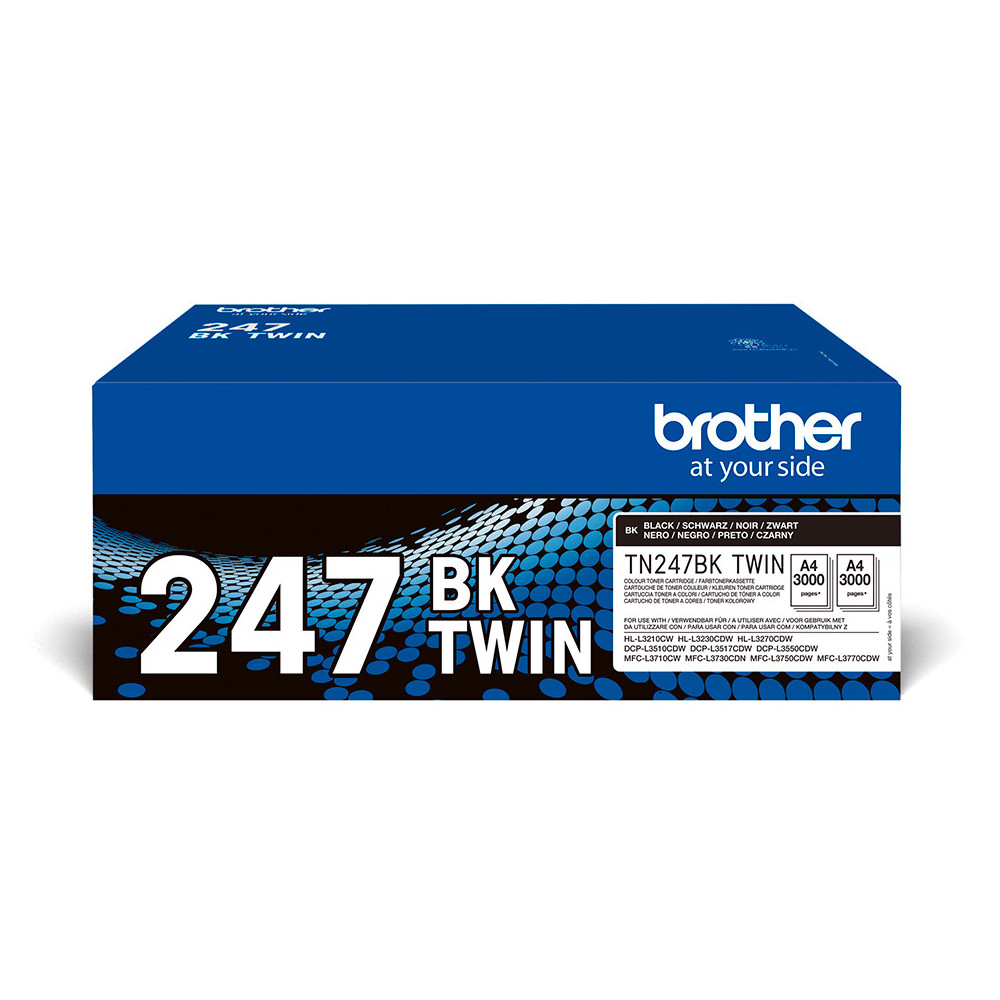 Pack 2 unidades tóner original brother tn247bk negro 3.000 páginas