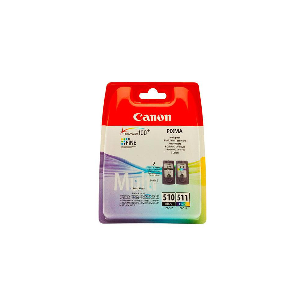 Tinta Original Canon Pack PG510 + CL511 / Negro + Color