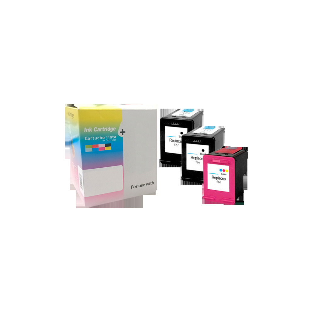 Pack Tintas recicladas Dayma para HP N303 XL   2 Negras + 1 Color