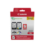 Tinta Original Canon Pack PG545 XL + CL546 XL + 50 Hojas papel fotografico