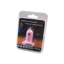 Cargador de coche-mechero Usb / 5v 1a / Rosa / Mtk