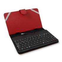 Funda universal tablet 6-7 pulgadas con teclado Bluetooth roja