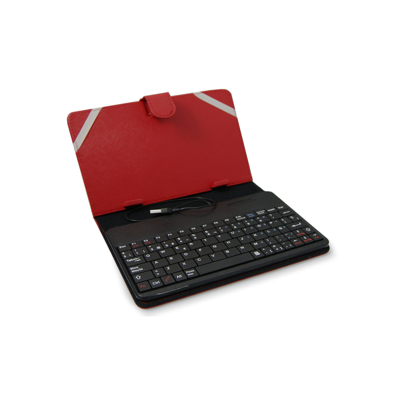 Funda universal tablet 6-7 pulgadas con teclado Bluetooth roja