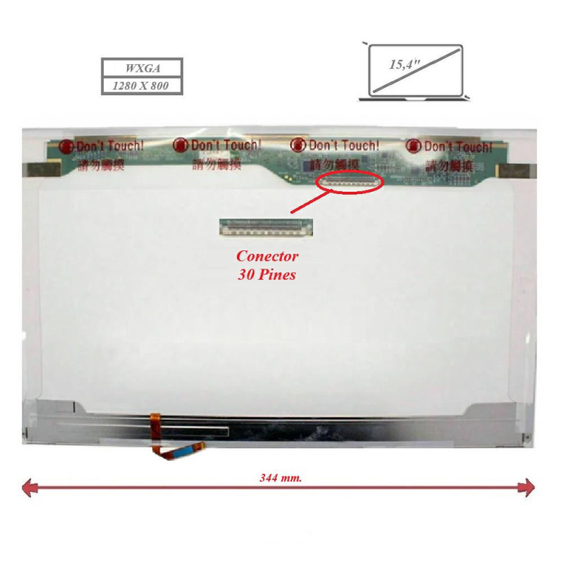 Pantalla para portátil LCD 15.4\ Conector Flex"