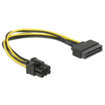 Cable Alimentacion Tarjeta gráfica Sata Hembra a 6 pines pci-e / 20cm / Delock 82924