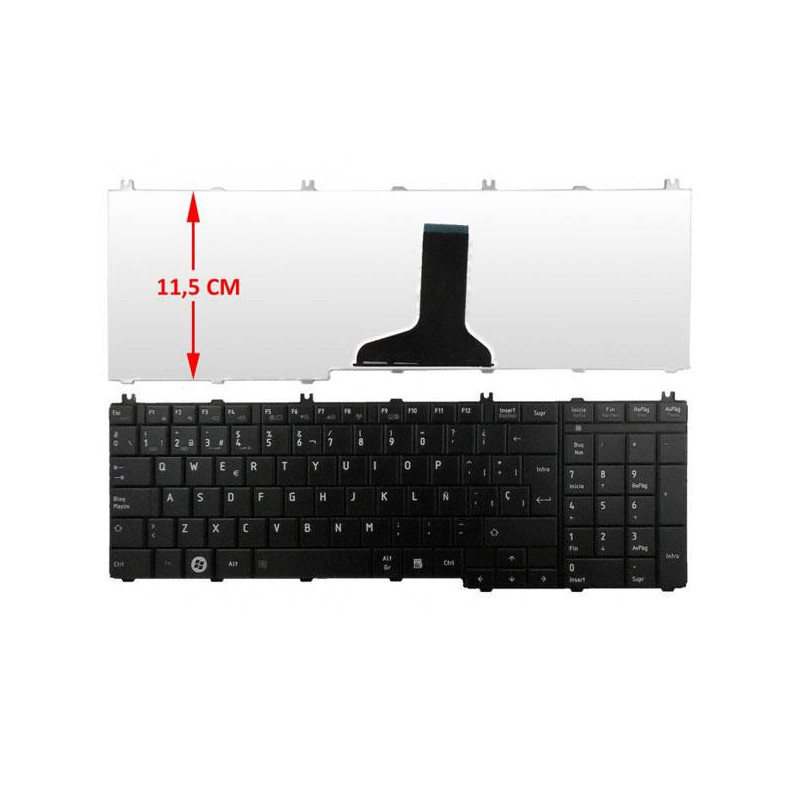 Teclado compatible para portátil TOSHIBA C650 / L670/ L755 / C660 / L660 / L655 / L750 / Negro