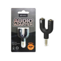 Adaptador divisor de audio y microfono Jack 3.5mm macho a 2 Jack 3.5mm Hembra / B5344 / Negro / One+
