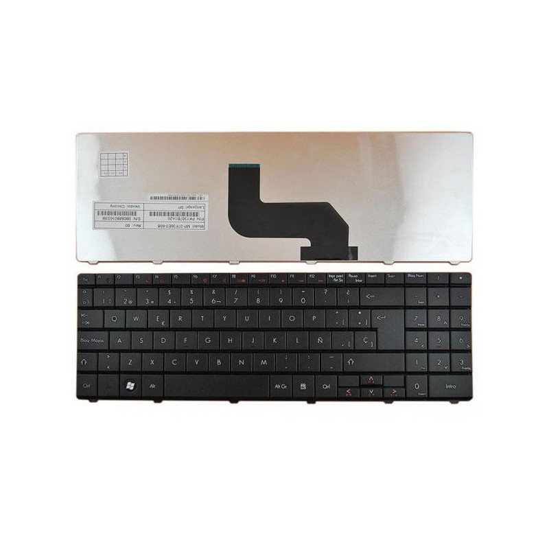 Teclado compatible para portátil PACKARD BELL lj61 / lj63 / lj65 / lj67 / lj71 / tj66 / tj71 negro