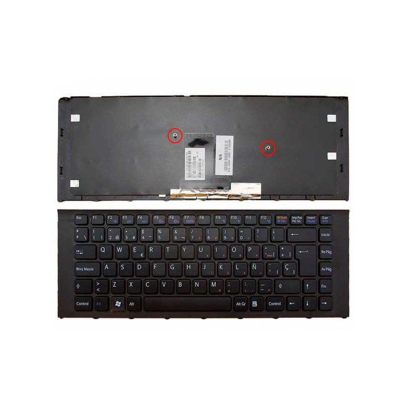 Teclado compatible para portátil SONY Vaio vpc-ea negro con marco /  mp-09l16e0-886