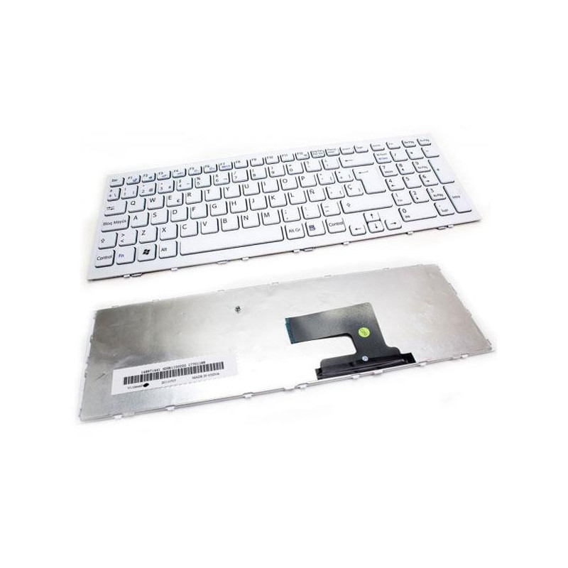 Teclado compatible para portátil SONY vpc-eh series blanco con marco